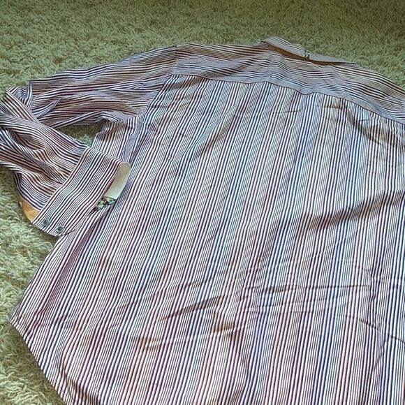 Robert Graham X Mens 3 XL Shirt Cotton Multicolor Striped Flip Cuff Tailored - Picture 11 of 16